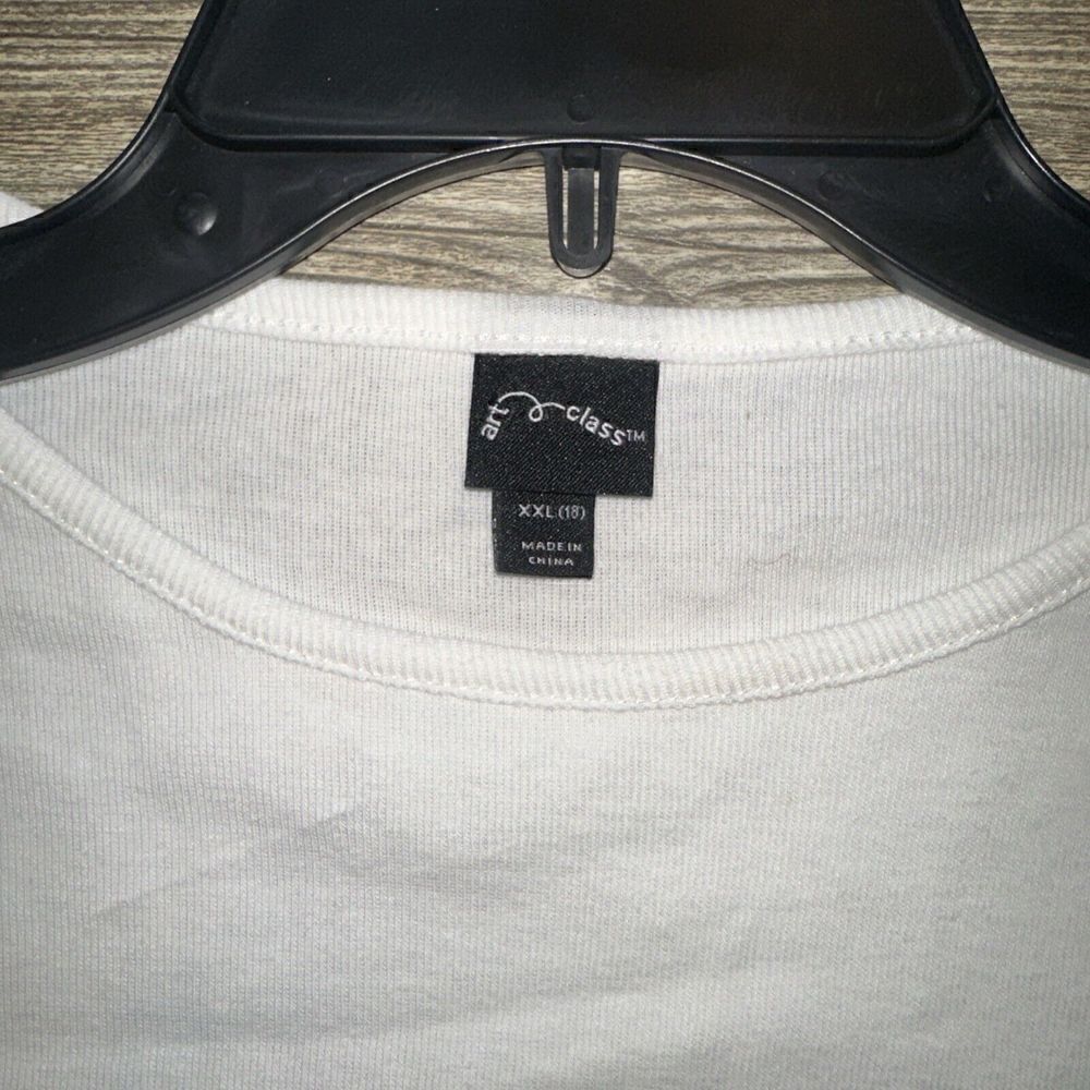 Art Class White Crop Top Long Sleeve Shirt Girls XXL 18. NWT. 3 - Picture 4 of 5